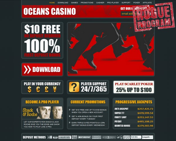Oceans Online Casino Scam